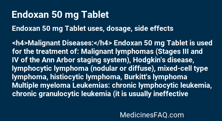 Endoxan 50 mg Tablet