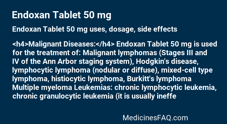 Endoxan Tablet 50 mg