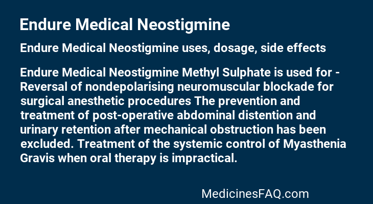 Endure Medical Neostigmine