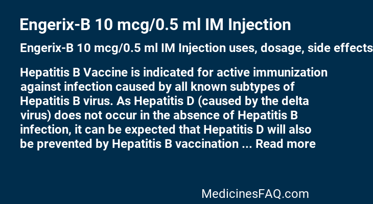 Engerix-B 10 mcg/0.5 ml IM Injection