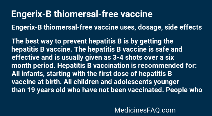 Engerix-B thiomersal-free vaccine