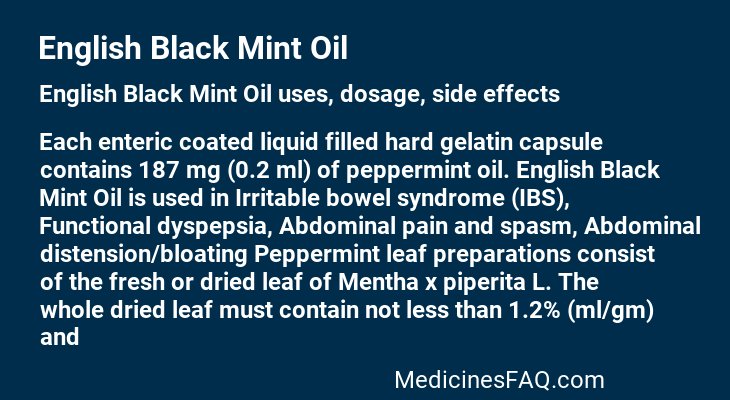 English Black Mint Oil