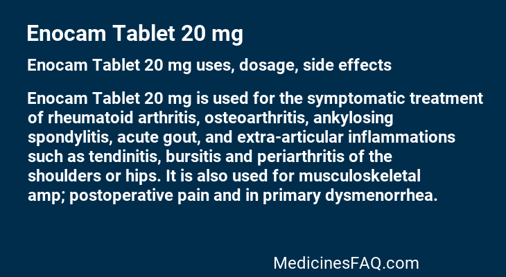 Enocam Tablet 20 mg