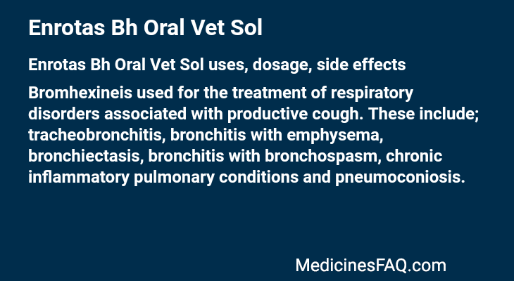 Enrotas Bh Oral Vet Sol