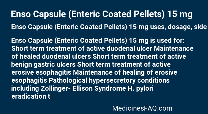 Enso Capsule (Enteric Coated Pellets) 15 mg
