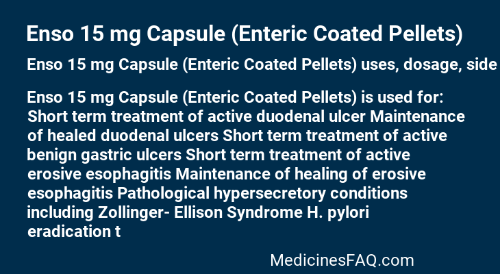 Enso 15 mg Capsule (Enteric Coated Pellets)