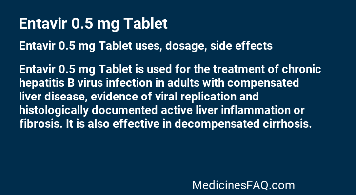 Entavir 0.5 mg Tablet