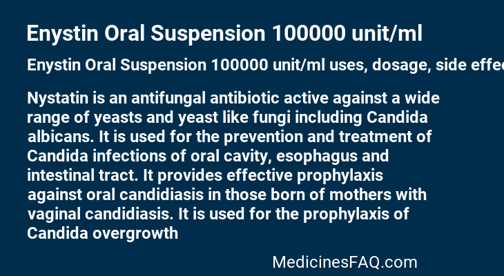 Enystin Oral Suspension 100000 unit/ml