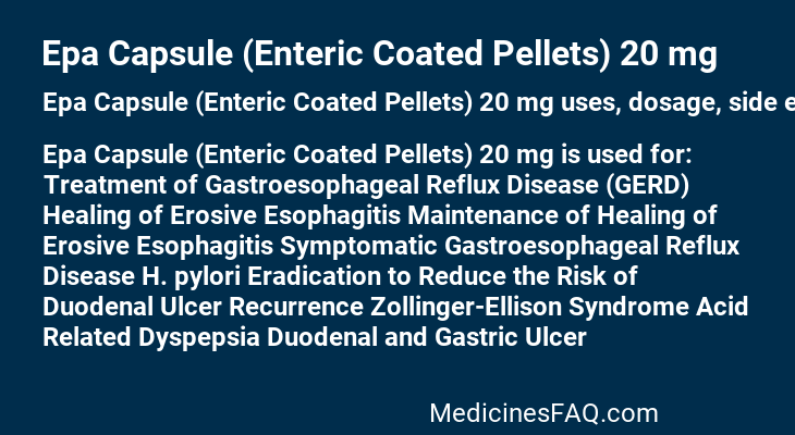 Epa Capsule (Enteric Coated Pellets) 20 mg