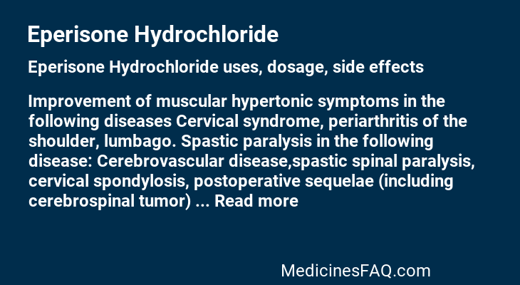 Eperisone Hydrochloride