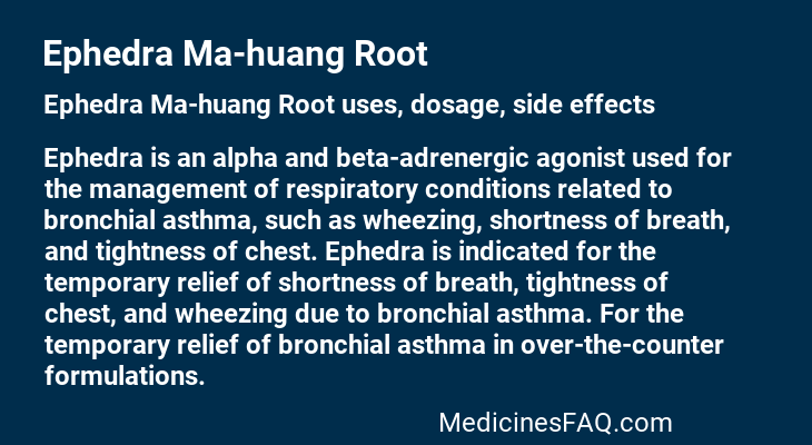 Ephedra Ma-huang Root