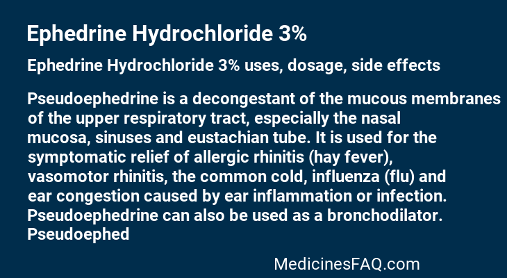 Ephedrine Hydrochloride 3%