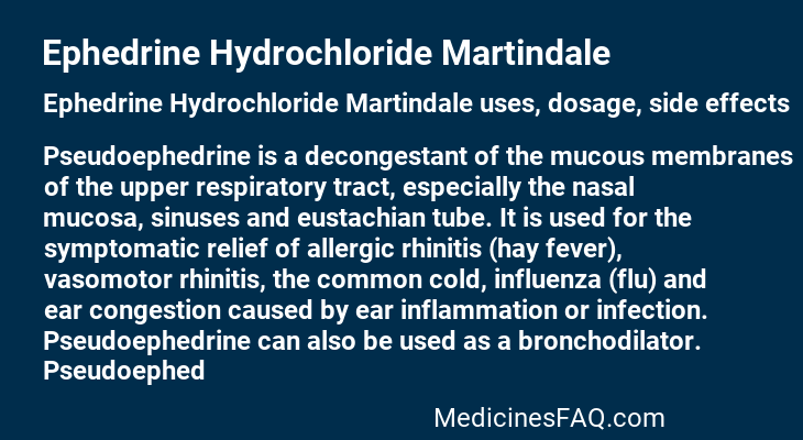 Ephedrine Hydrochloride Martindale