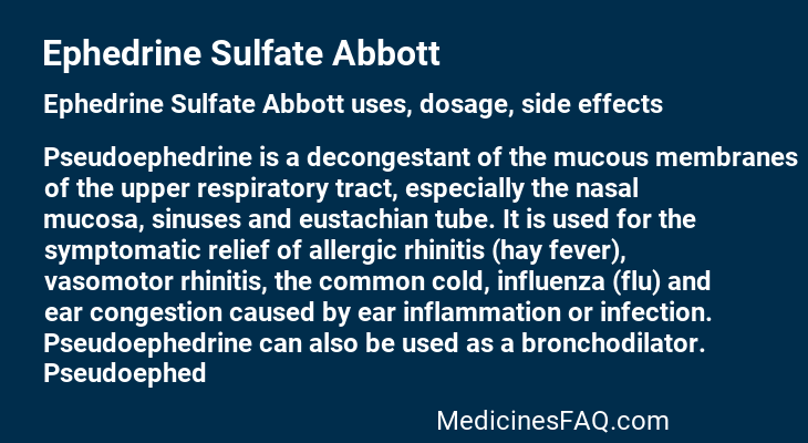 Ephedrine Sulfate Abbott