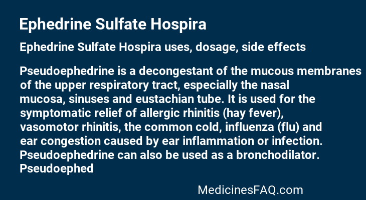 Ephedrine Sulfate Hospira