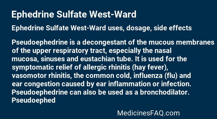 Ephedrine Sulfate West-Ward