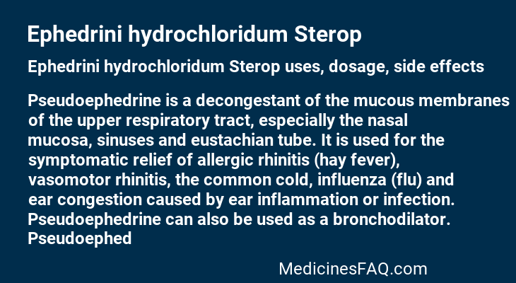 Ephedrini hydrochloridum Sterop