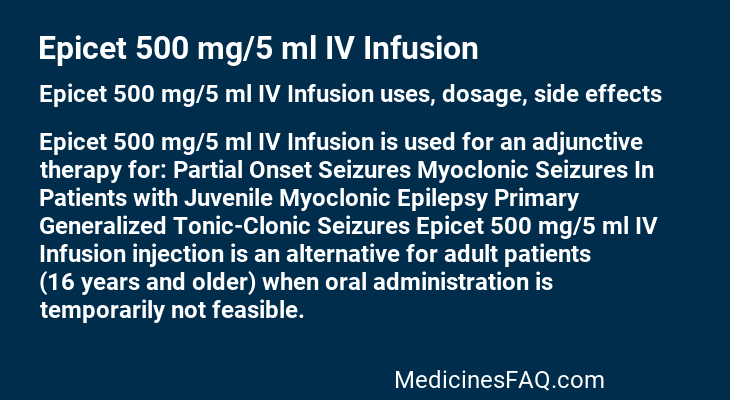 Epicet 500 mg/5 ml IV Infusion