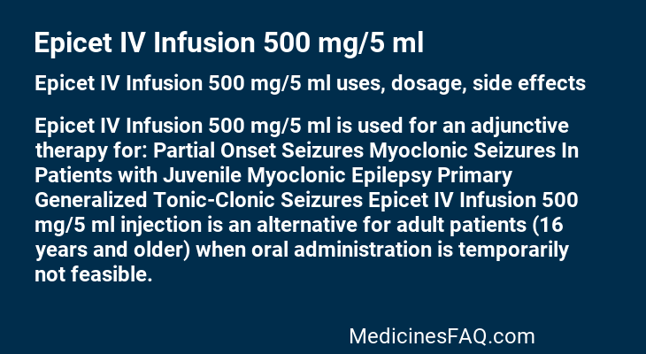 Epicet IV Infusion 500 mg/5 ml