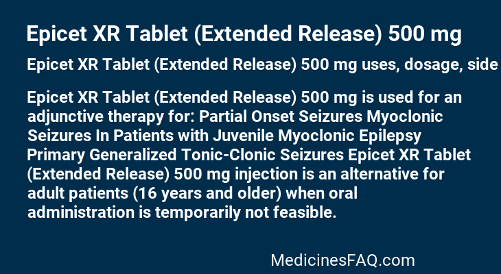 Epicet XR Tablet (Extended Release) 500 mg