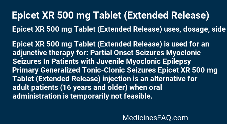 Epicet XR 500 mg Tablet (Extended Release)