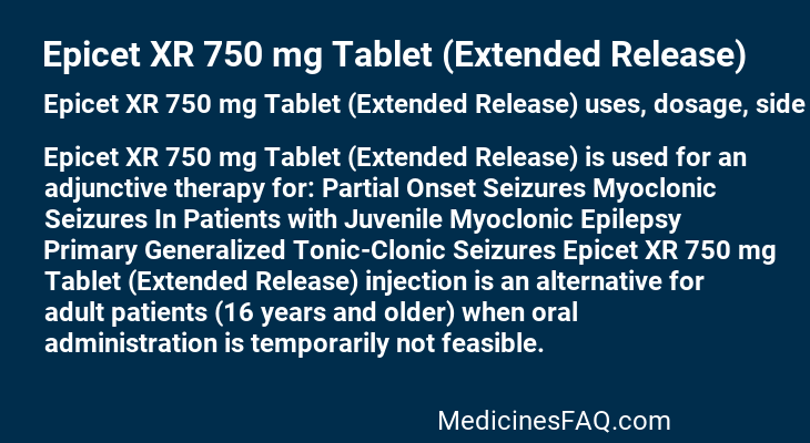 Epicet XR 750 mg Tablet (Extended Release)