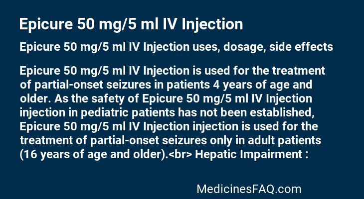 Epicure 50 mg/5 ml IV Injection