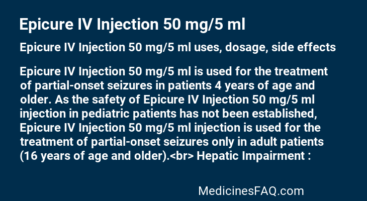 Epicure IV Injection 50 mg/5 ml