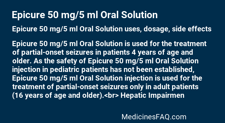 Epicure 50 mg/5 ml Oral Solution