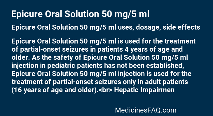 Epicure Oral Solution 50 mg/5 ml