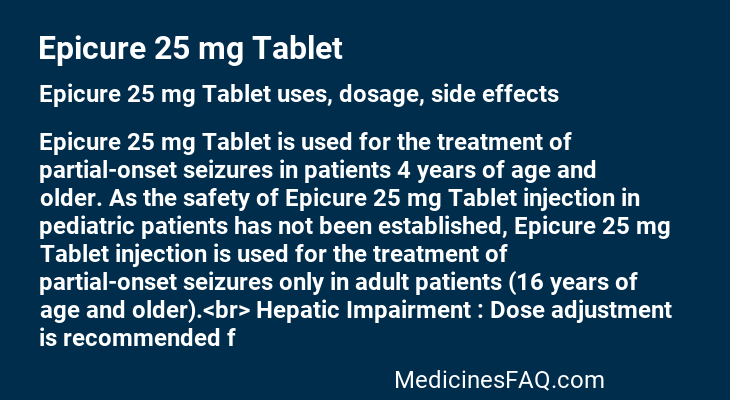 Epicure 25 mg Tablet