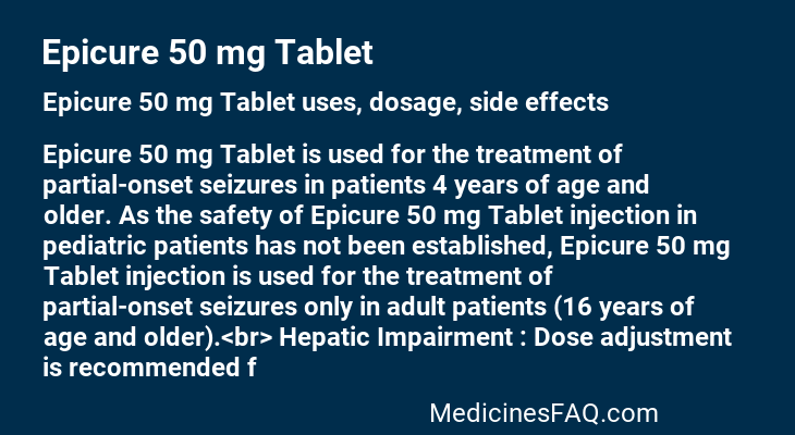 Epicure 50 mg Tablet