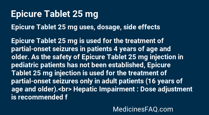 Epicure Tablet 25 mg