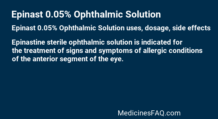 Epinast 0.05% Ophthalmic Solution