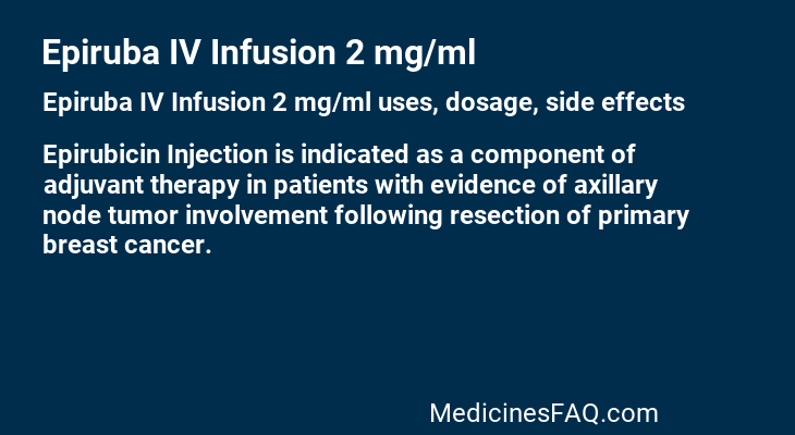 Epiruba IV Infusion 2 mg/ml