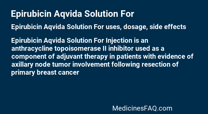 Epirubicin Aqvida Solution For