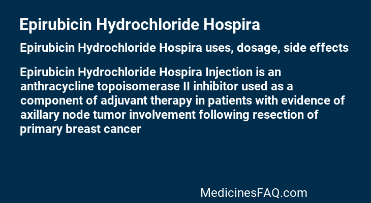 Epirubicin Hydrochloride Hospira