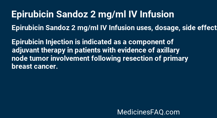 Epirubicin Sandoz 2 mg/ml IV Infusion