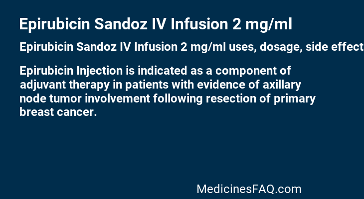 Epirubicin Sandoz IV Infusion 2 mg/ml