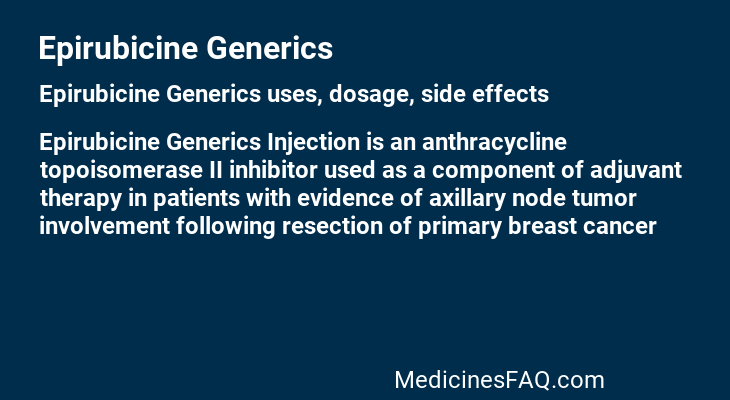 Epirubicine Generics