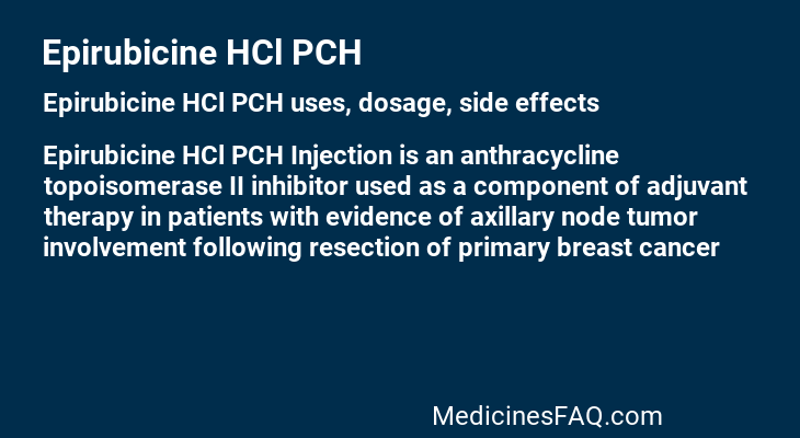 Epirubicine HCl PCH