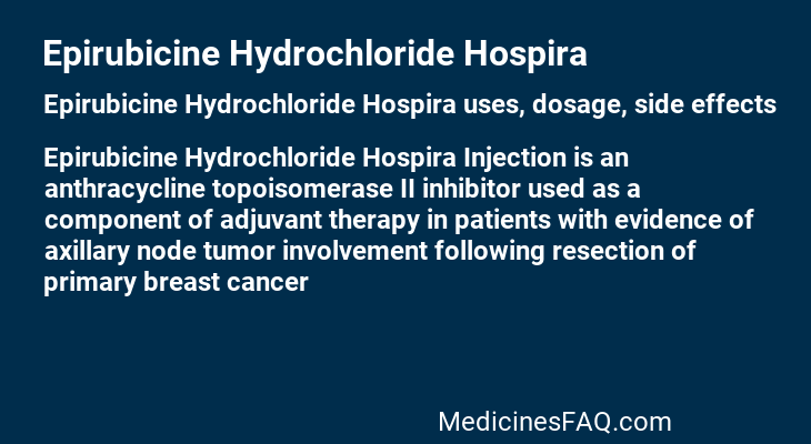 Epirubicine Hydrochloride Hospira