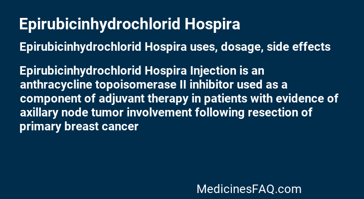 Epirubicinhydrochlorid Hospira