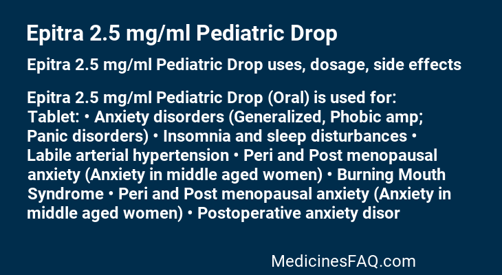 Epitra 2.5 mg/ml Pediatric Drop