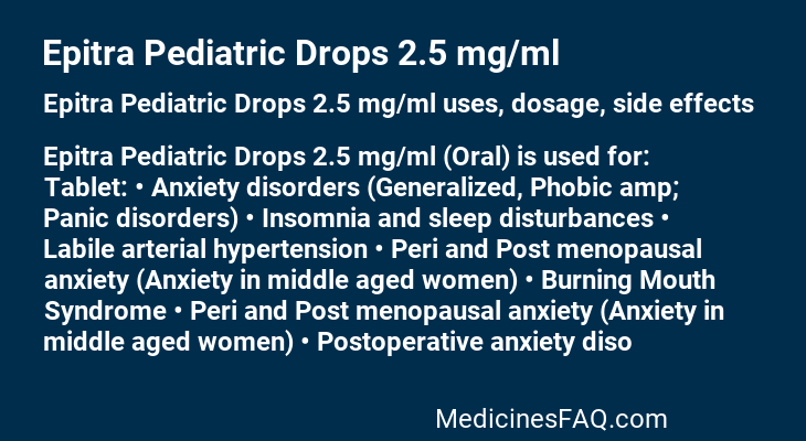 Epitra Pediatric Drops 2.5 mg/ml