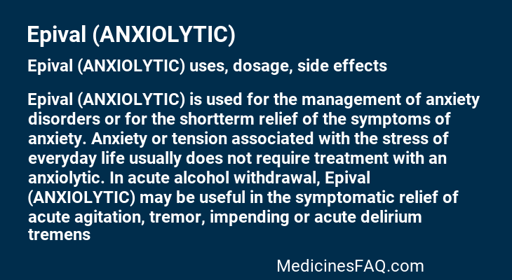 Epival (ANXIOLYTIC)