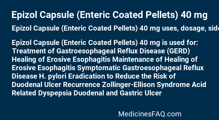 Epizol Capsule (Enteric Coated Pellets) 40 mg