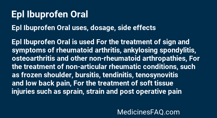 Epl Ibuprofen Oral