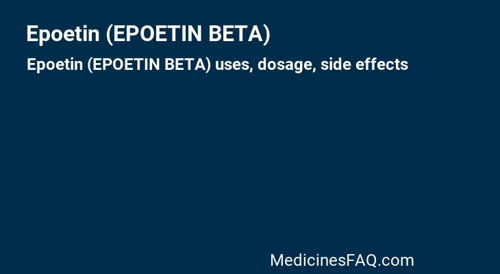 Epoetin (EPOETIN BETA)