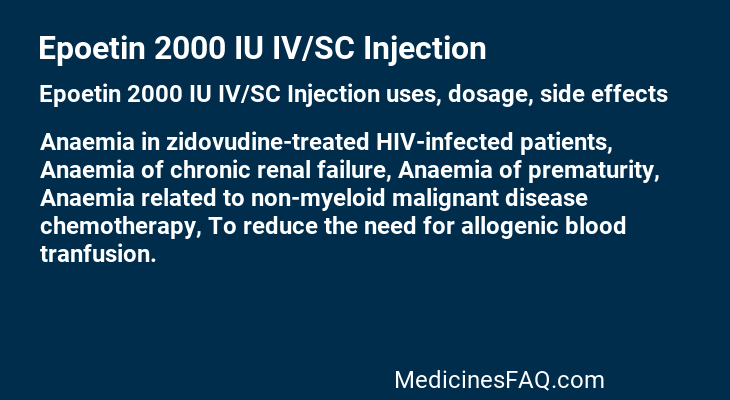 Epoetin 2000 IU IV/SC Injection